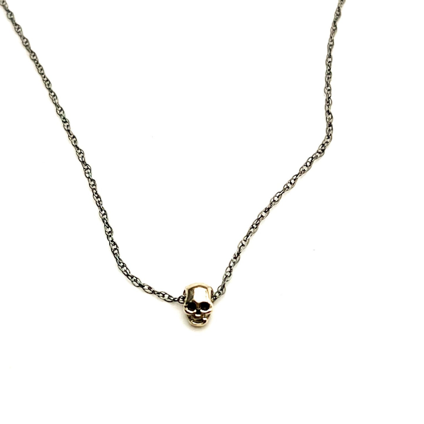 14 kt gull SKULL hálsmen