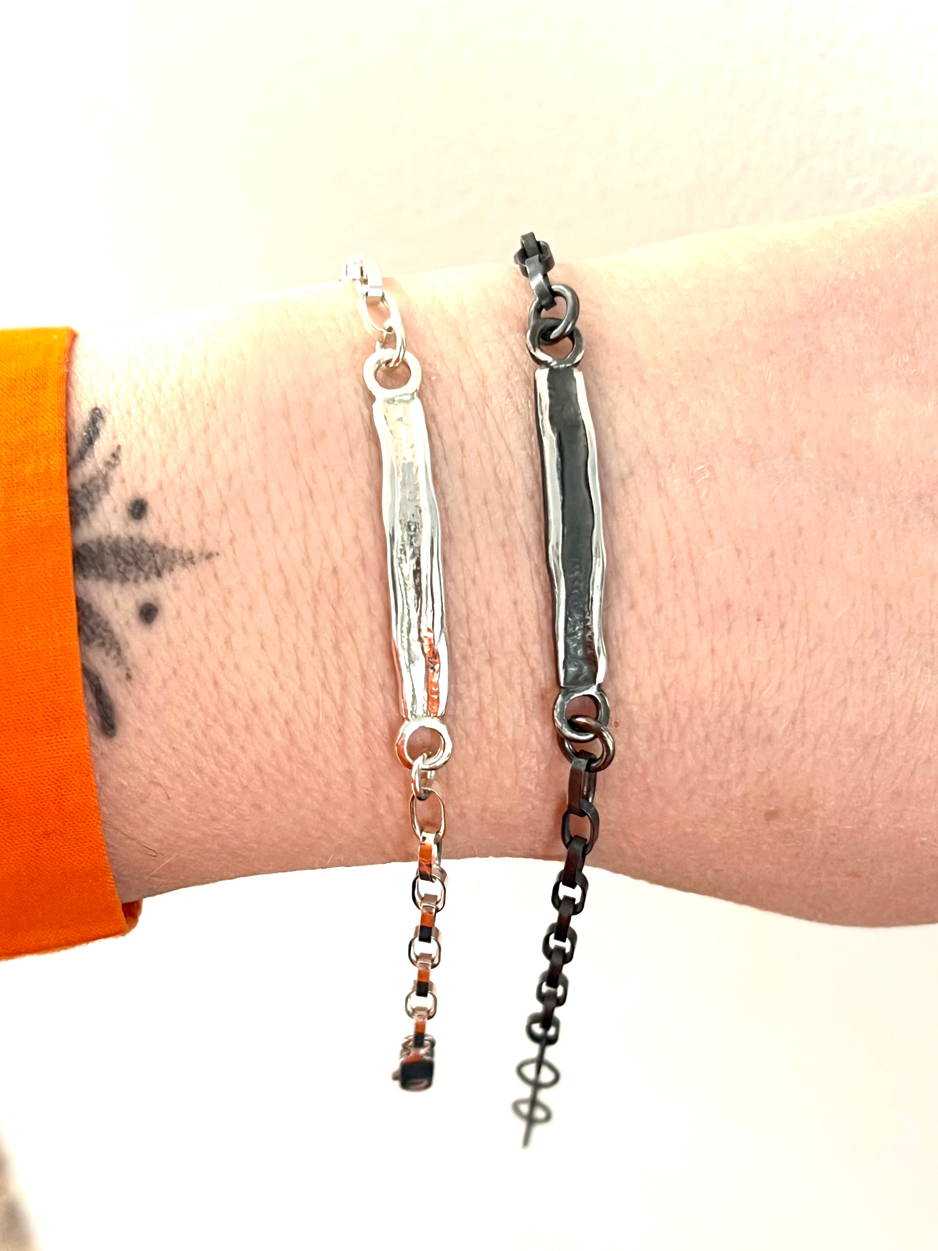 Silfurarmband gróft