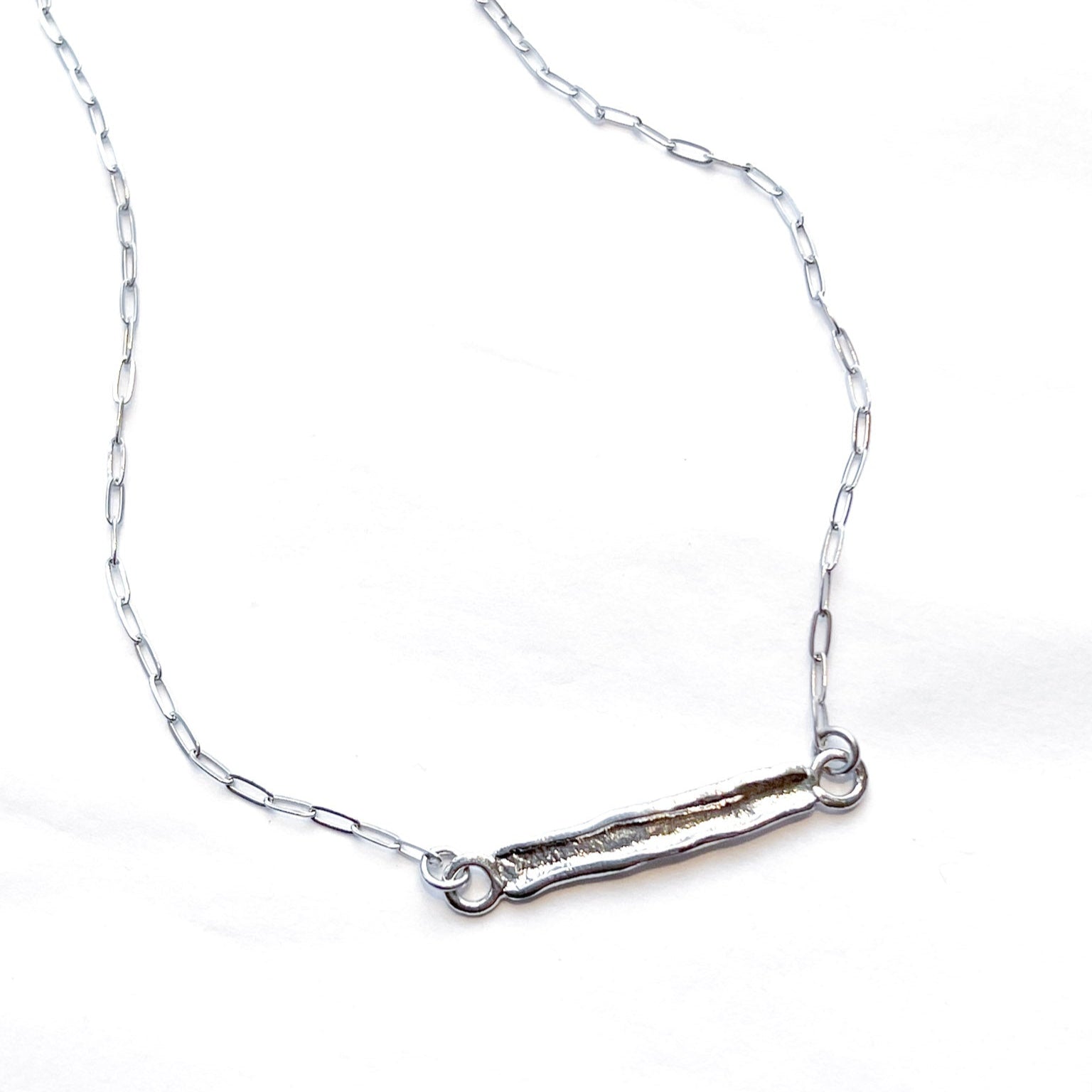 Silfur plötu hálsmen